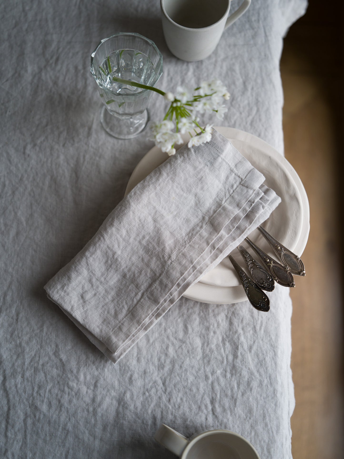 Stone Washed Silver Linen Napkin