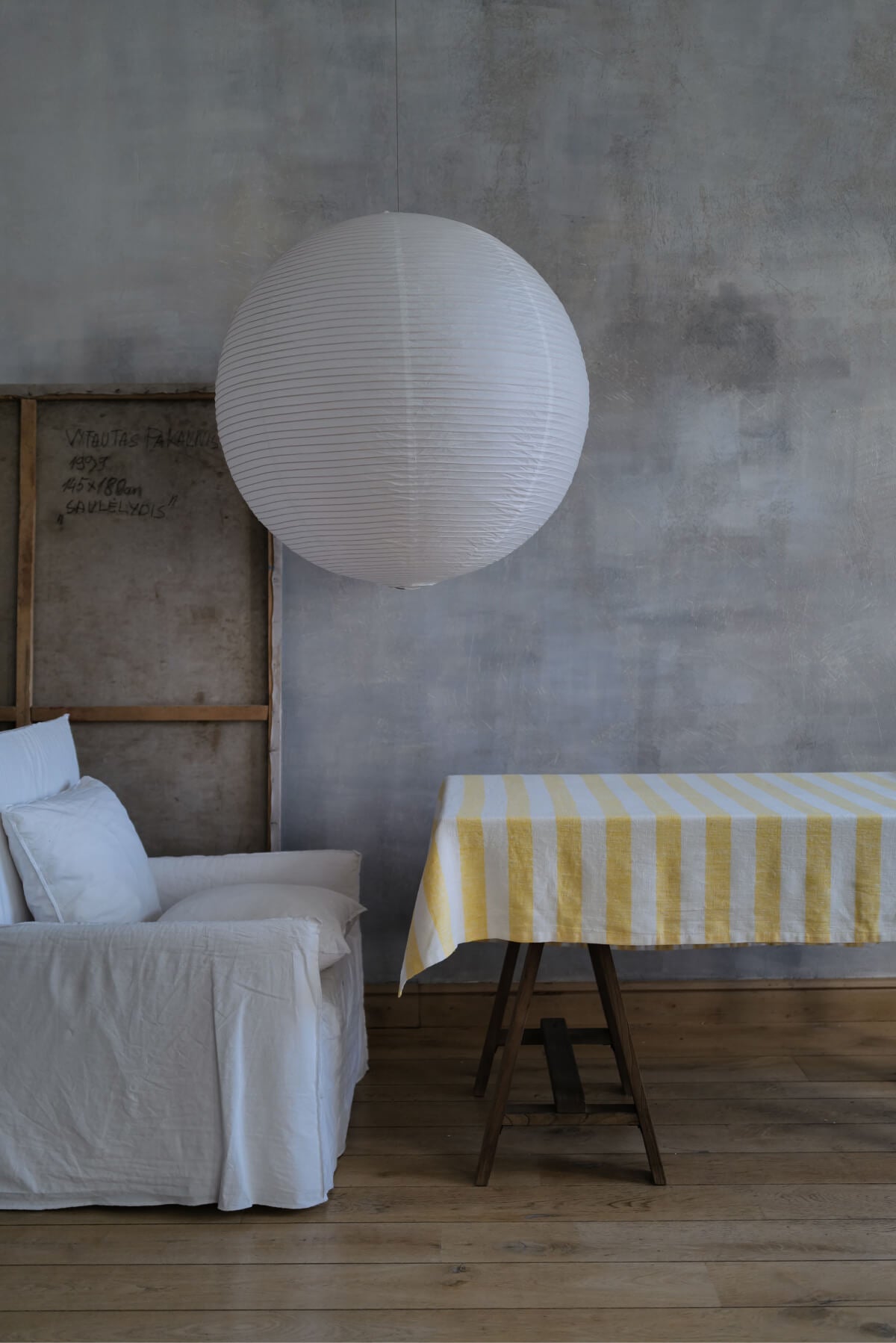 Table Linen Yellow Big Stripes