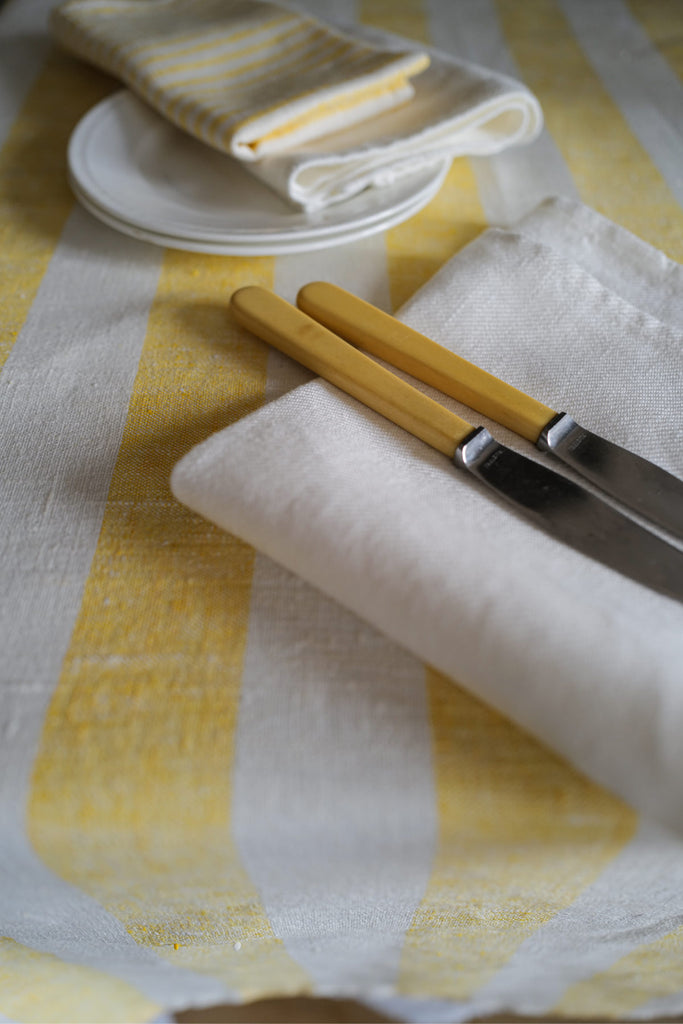 Table Linen Yellow Big Stripes