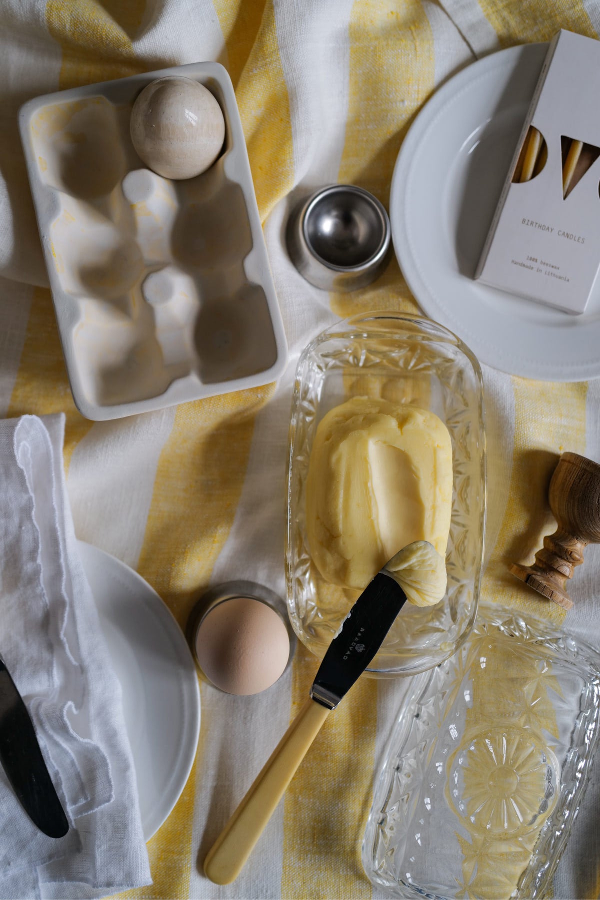 Table Linen Yellow Big Stripes