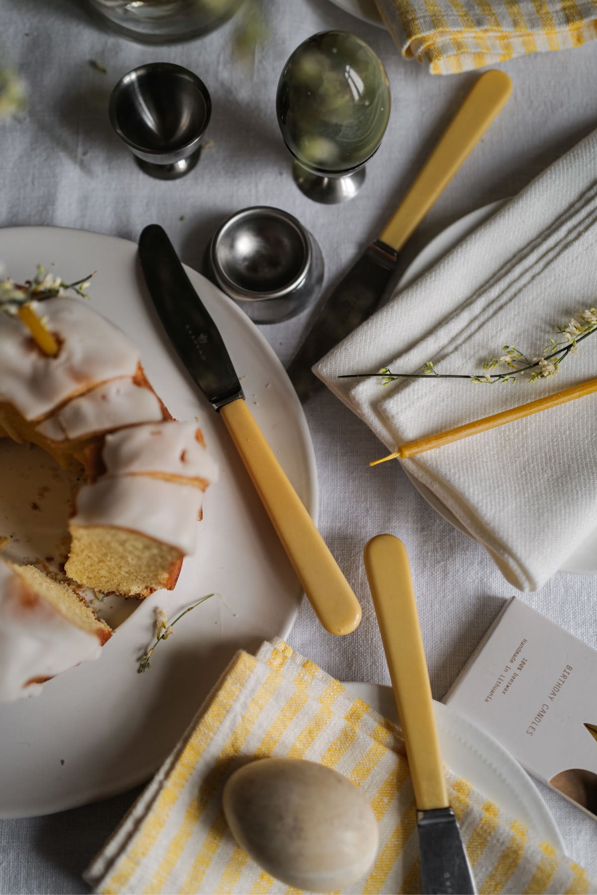 Linen Napkin Yellow Small Stripes