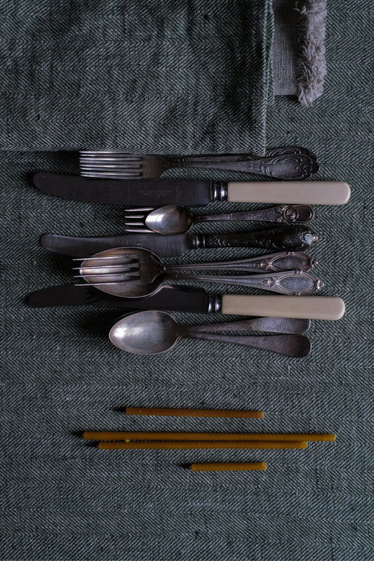 Linen Napkin Forest Green Chevron