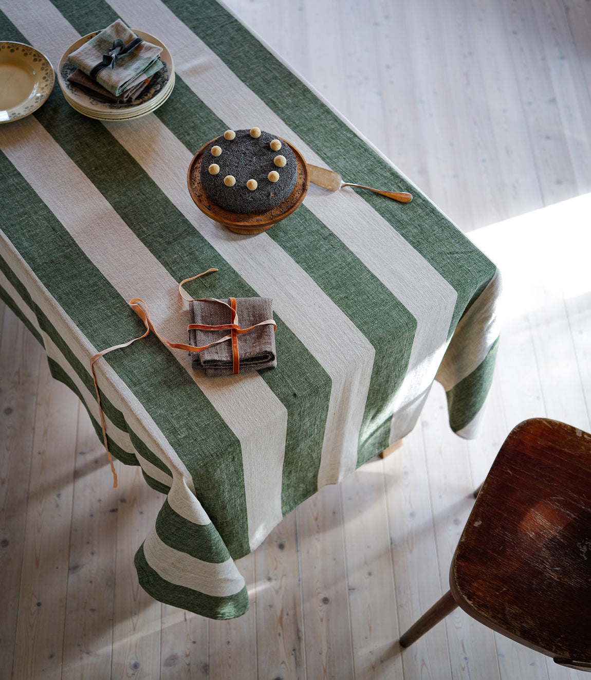 Linen Napkin Forest Green Natural Venice