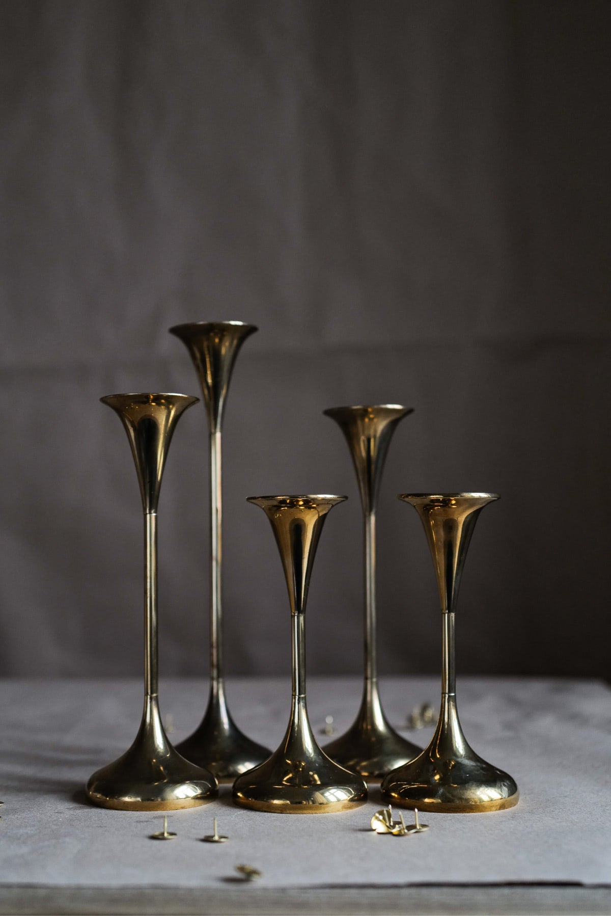 Danish Vintage Brass Candle Holder