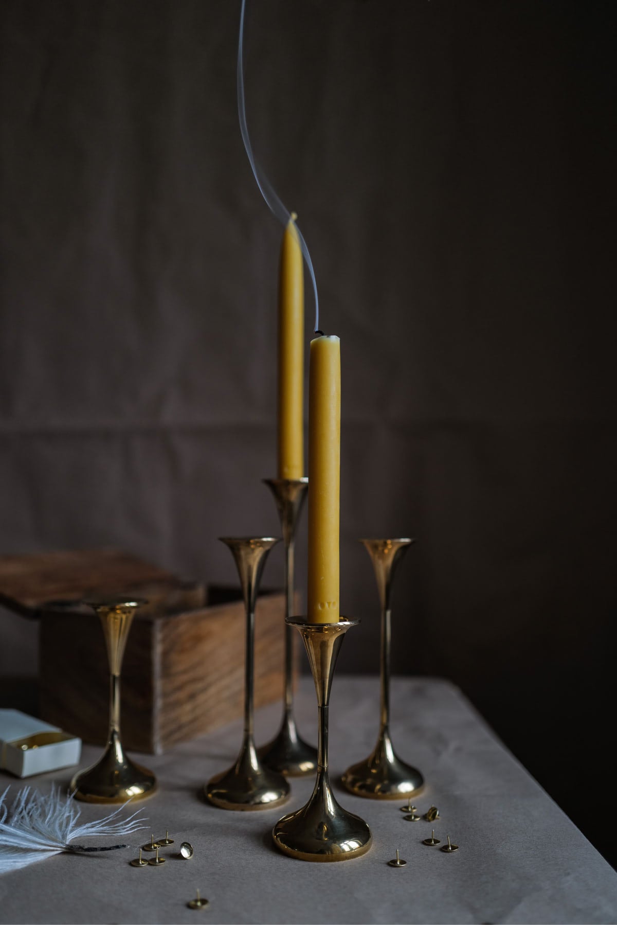 Danish Vintage Brass Candle Holder