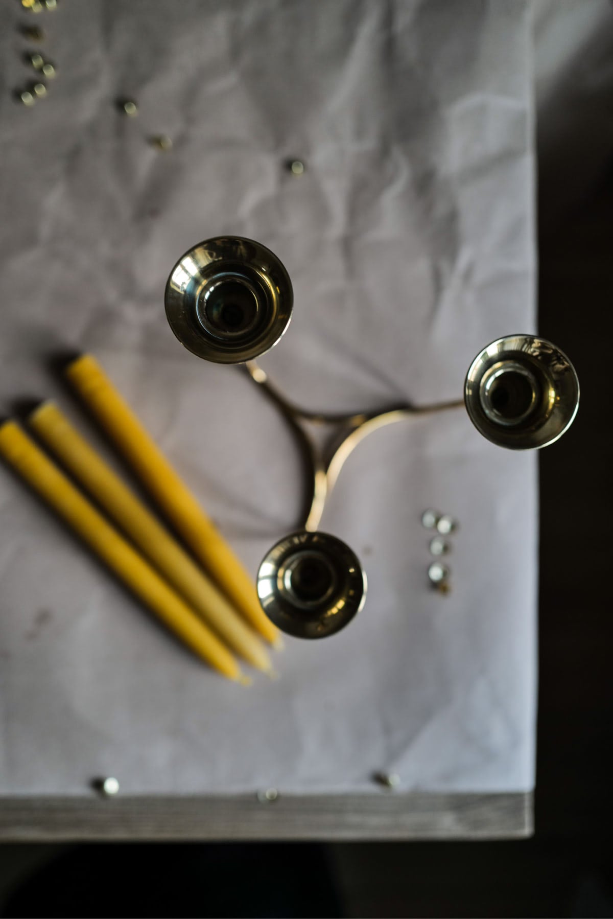 Mid-century Modern Brass Candelabra Three in One