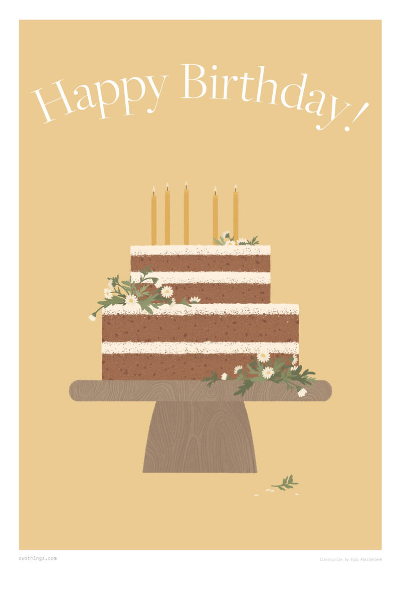 Happy Birthday Cake Poster
