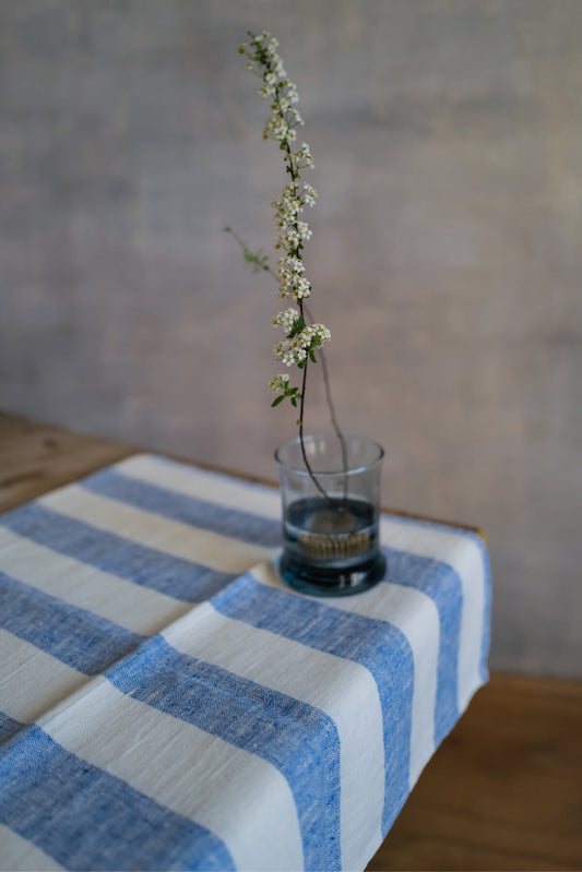 Table Linen Blue Big Stripes