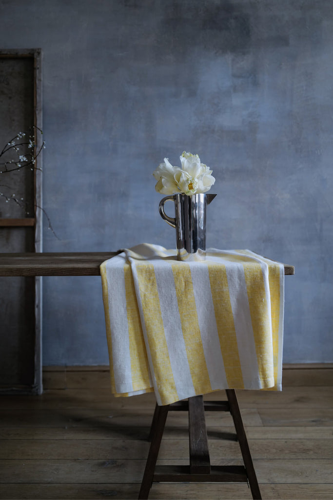 Table Linen Yellow Big Stripes