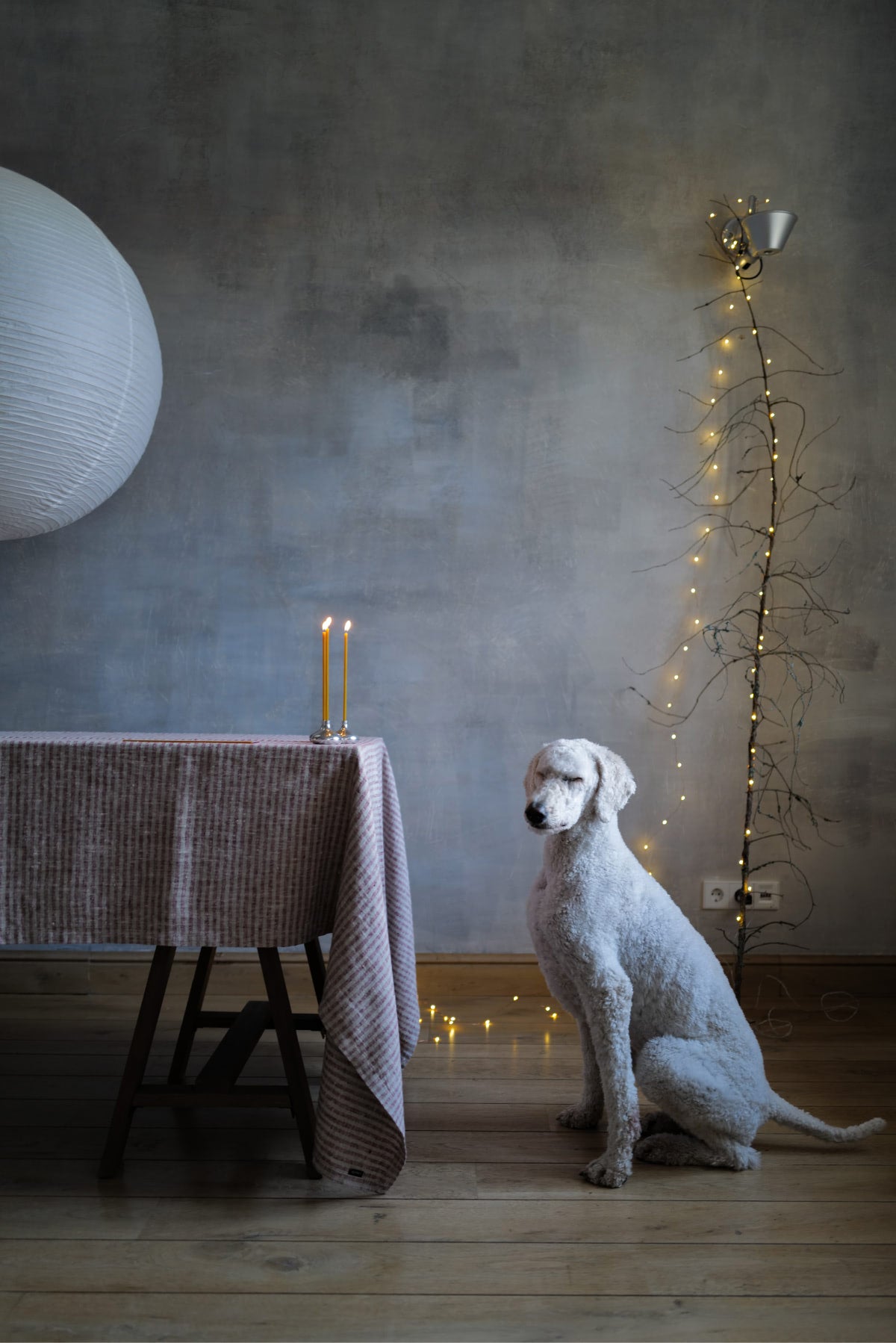 Linen Tablecloth Brittany Cherry Natural