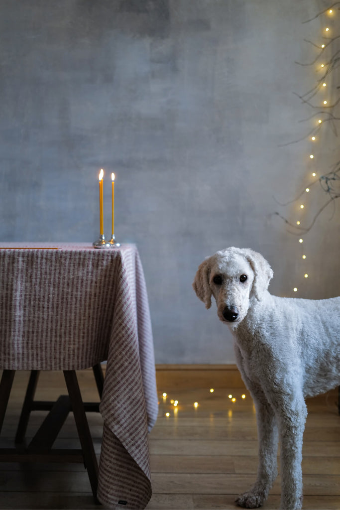 Linen Tablecloth Brittany Cherry Natural