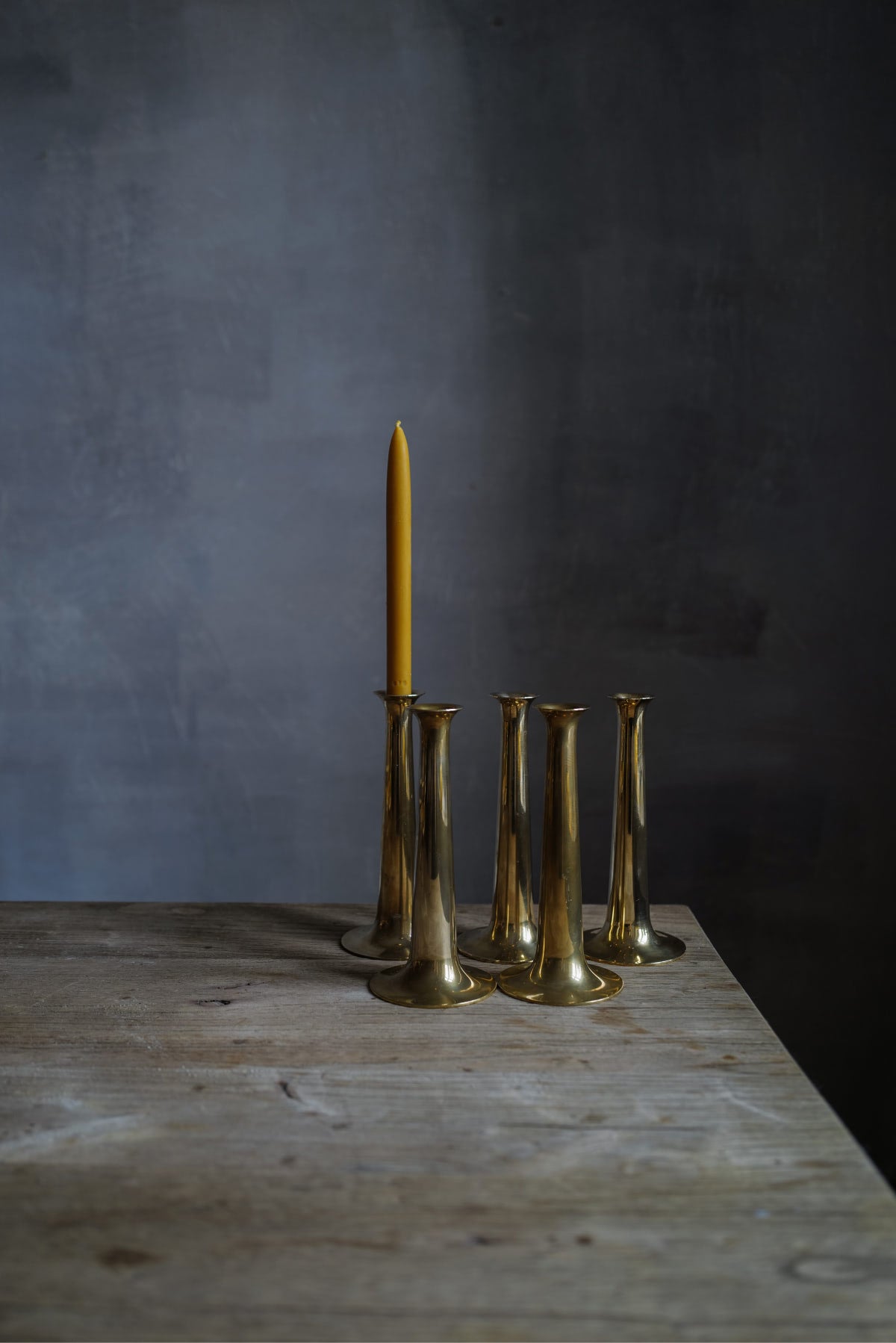 Vintage Brass Trumpet Candle Holder