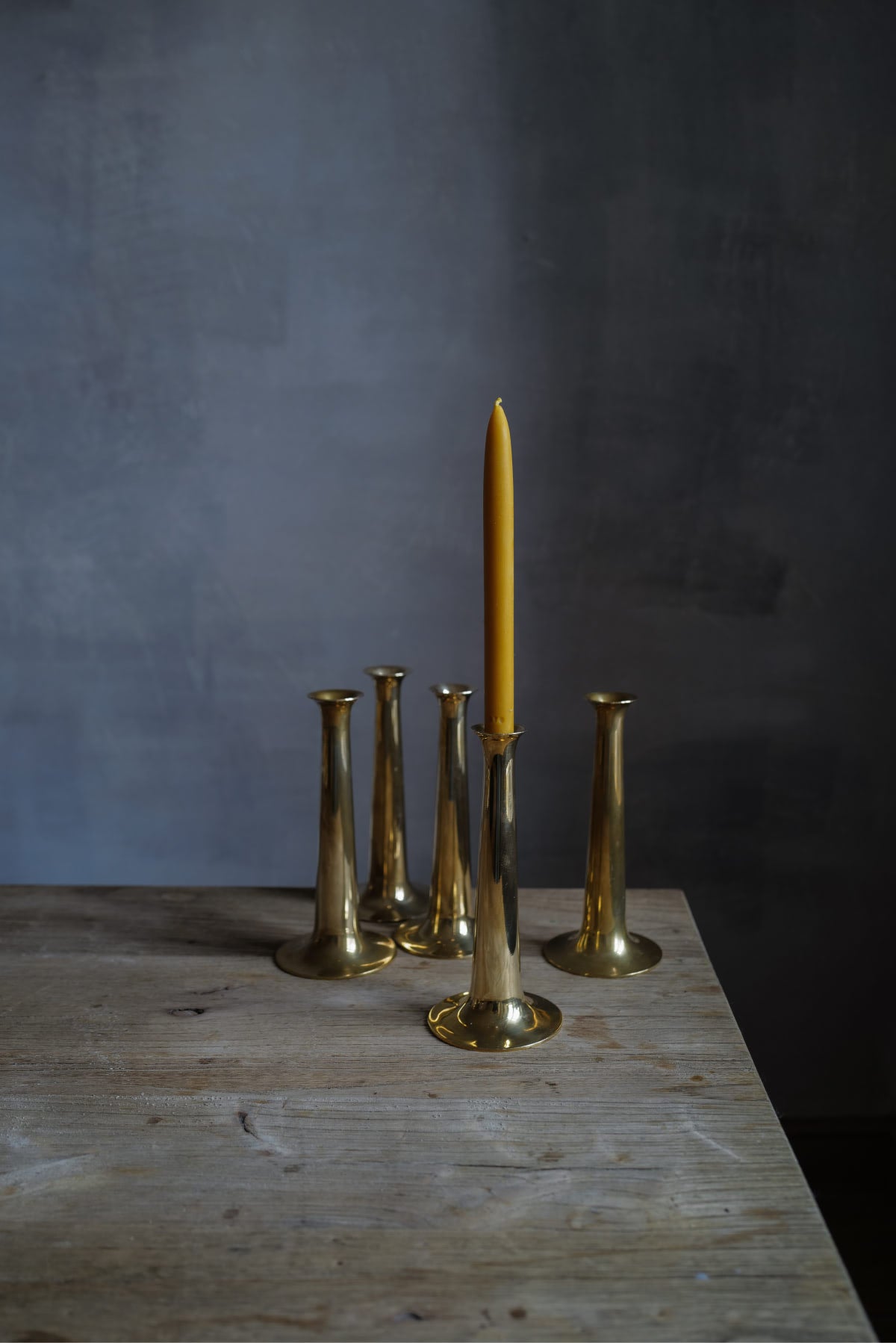 Vintage Brass Trumpet Candle Holder