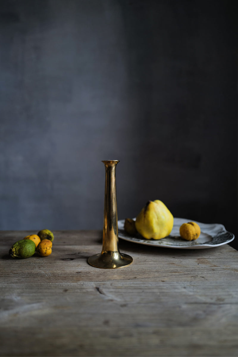 Vintage Brass Trumpet Candle Holder