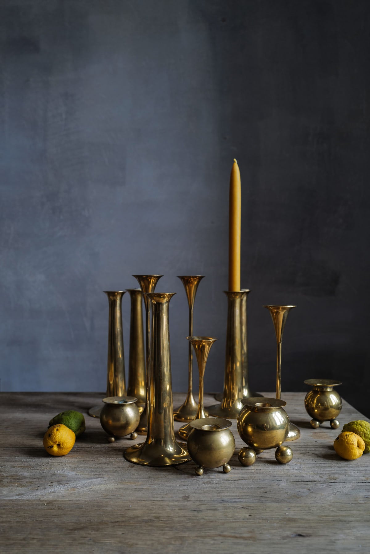 Vintage Brass Trumpet Candle Holder